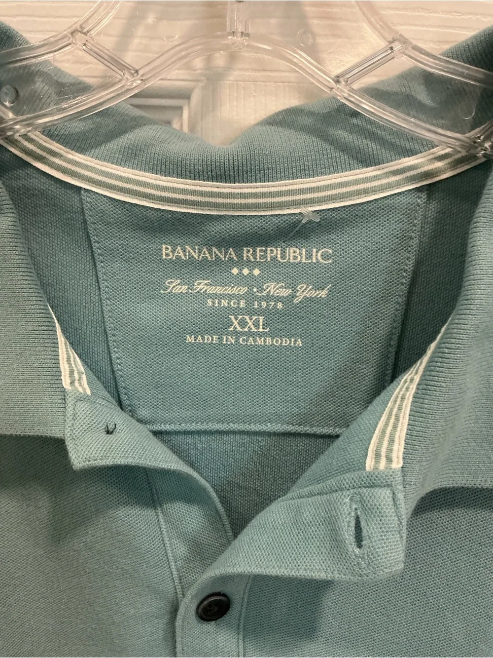 Banana Republic Men's Short-Sleeve Polo in Seafoam
